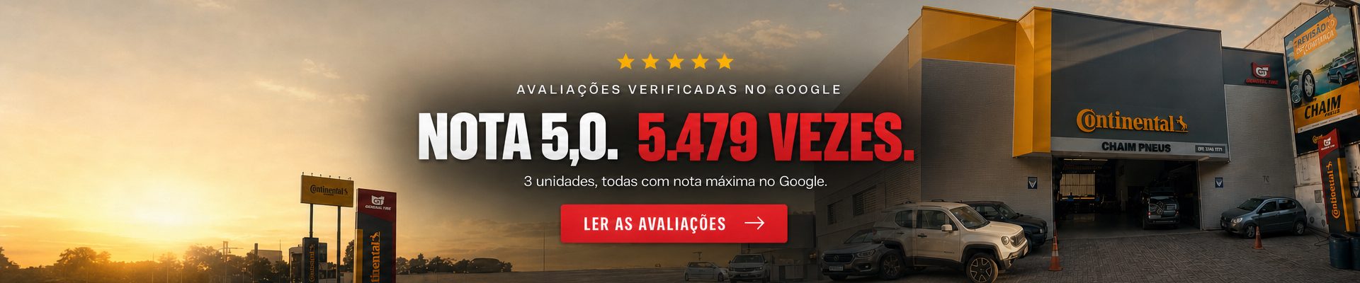 Avaliações verificadas no Google: nota 5,0 em 5.479 avaliações. As 3 unidades com nota máxima.